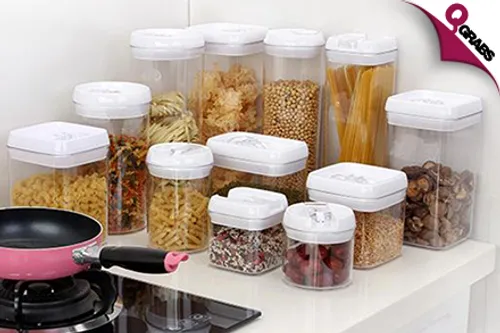 From QR15 Retain Food’s Freshness with Airtight Stackable Storage Containers Available in Different Shapes & Sizes! (Up to QR260 Value)